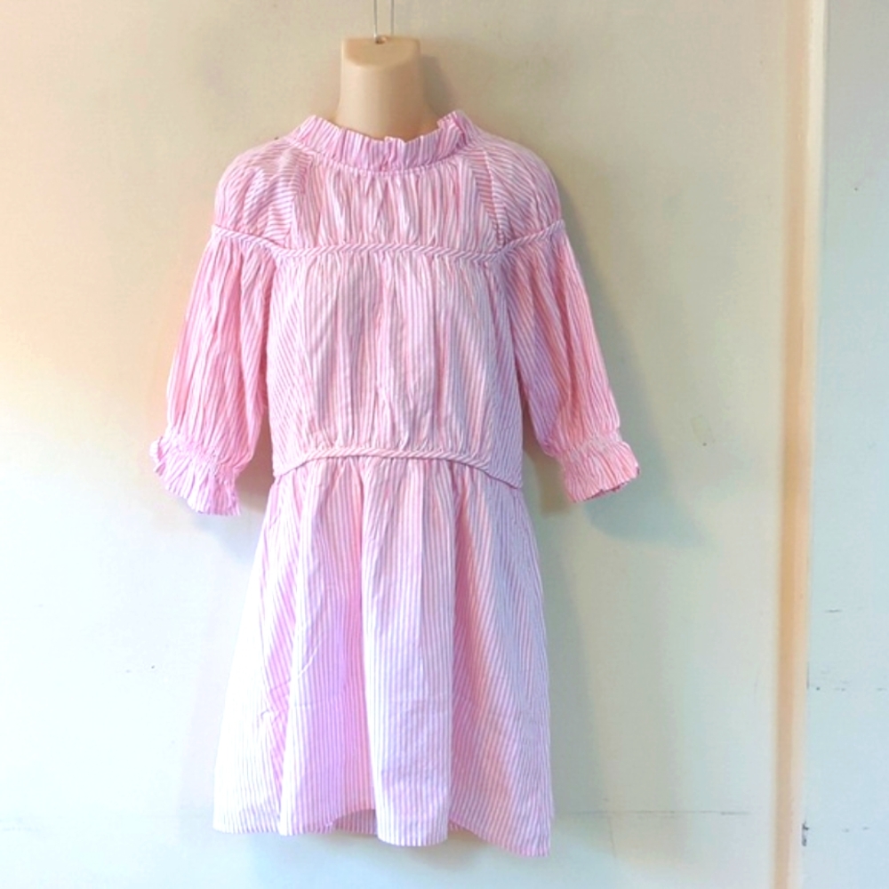 Elegant Pink Striped Mini Dress - Picture 3 of 16